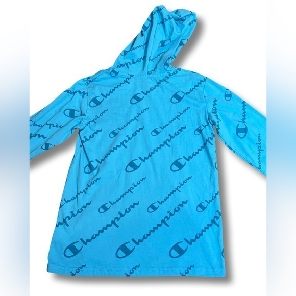 NWOT Champion Logo‎ Hoodie Jersey Knit Long Sleeve Tee Big Kids Unisex M - Picture 3 of 11